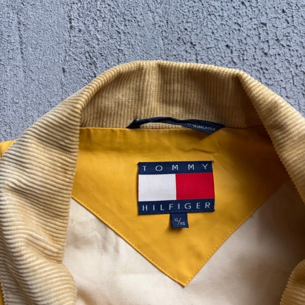 Vintage Tommy Hilfiger Fire Fighter Jacket XL Yellow 90s Maritime Expedition - Picture 7 of 11